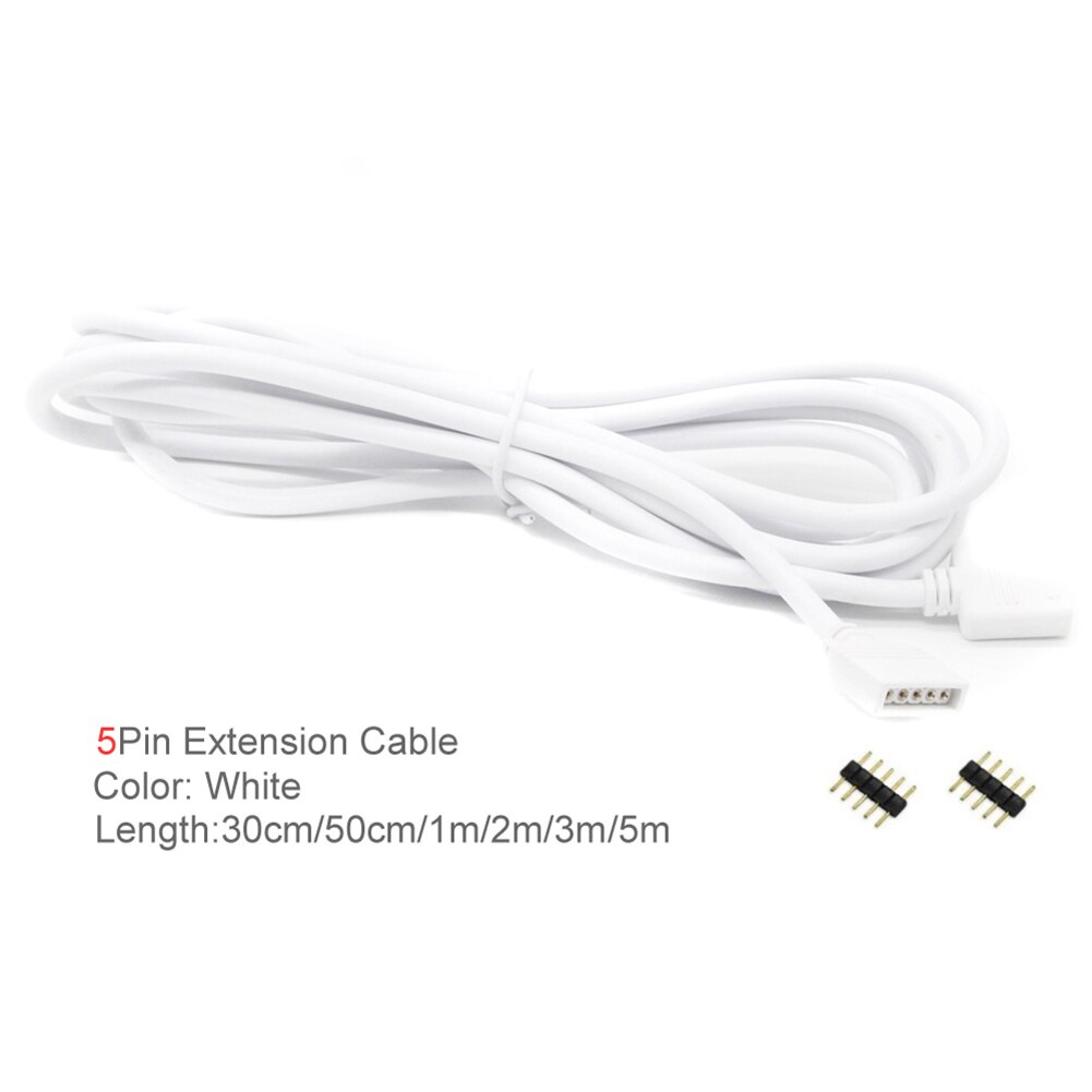 4Pin/5Pin Light Strip Extension Cable White LED Lamp Bar Extension Wire for 3528 5050 RGB/5050 RGBW LED Connector
