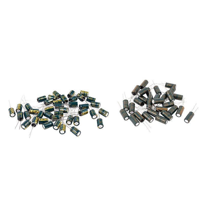 70 Pcs 6.3V 105C Radial Electrolytic Capacitors, 30 Pcs 2200uF 10x20mm & 40 Pcs 1000uF 8x12mm