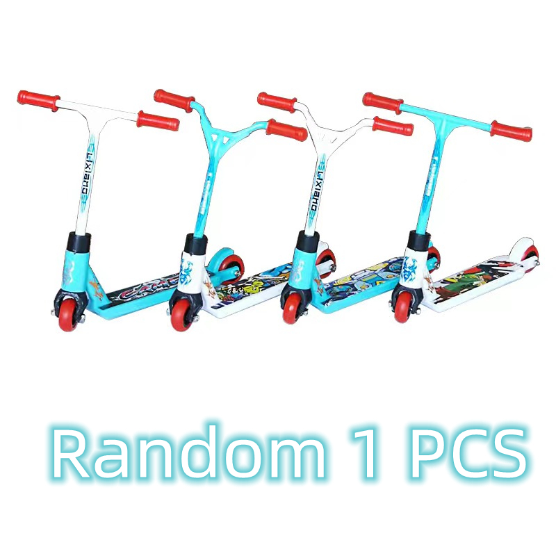 Patinete de dedo de dos ruedas, monopatín de dedo, zapatos de dedo, Mini tela, juguetes educativos para niños, bicicleta de dedo, juguete divertido: Multicolor