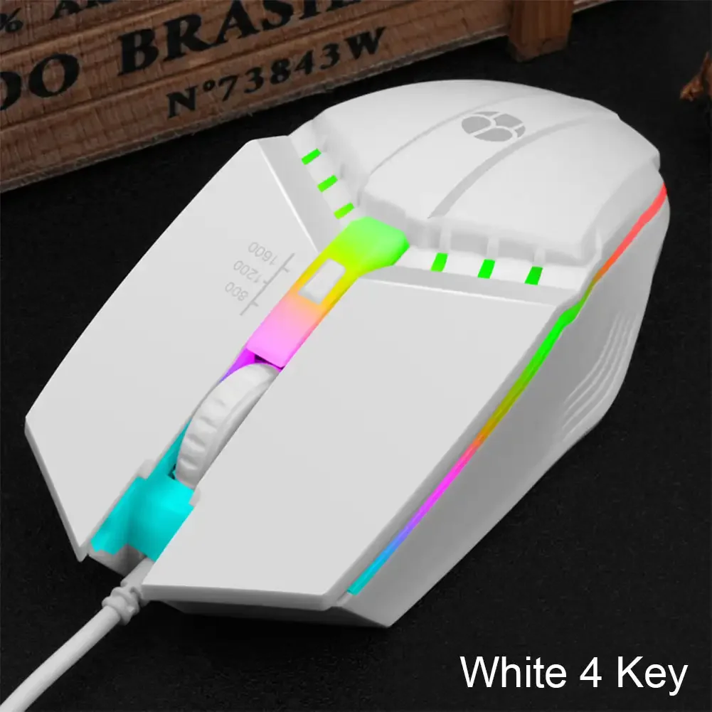 Universal USB Wired Gaming Mouse 1600 DPI 3 Buttons Game LED Optical Ergonomics Mouse For PC Laptop Computer Accessories: black