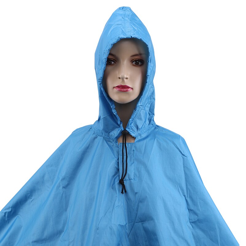 3 in 1 multifunktions voksen regnfrakke mandlig kvindelig udendørs rygsæk regntæppe til camping vandring regntøj vandtæt poncho: Blå