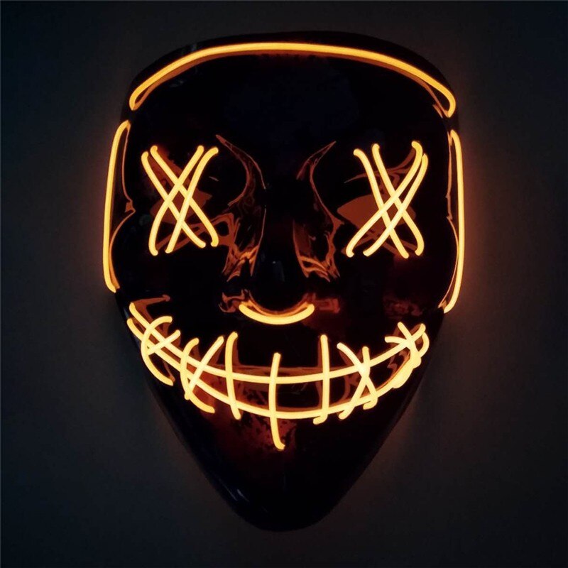 Masque de matière plastique de partie lumineuse de faux Fluorescent portatif Unique de Halloween de