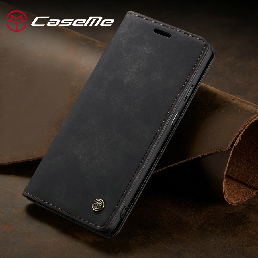 Caseme capa magnética flip para oneplus 13 12 11 8 7 pro 8t capa de telefone de couro luxuosa retrô carteira para one plus 7 8 11: Denim / Preto