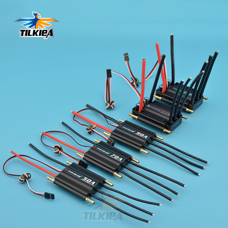 Rc båt borstlös motor esc 50a 70a 90a 120a 150a borstlös esc hastighetsregulator support 2-6s lipo bec 5.5v/5a för rc båt
