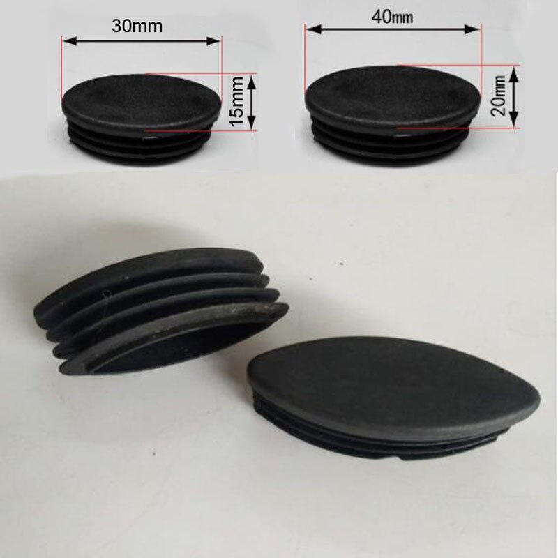 8 Stuks Plastic Ovale Buis Insert Plug Pijp Gat Cover Antislip Tafel Stoel Bureau Been Cap Protector Floor meubels Leveling Voeten Pad