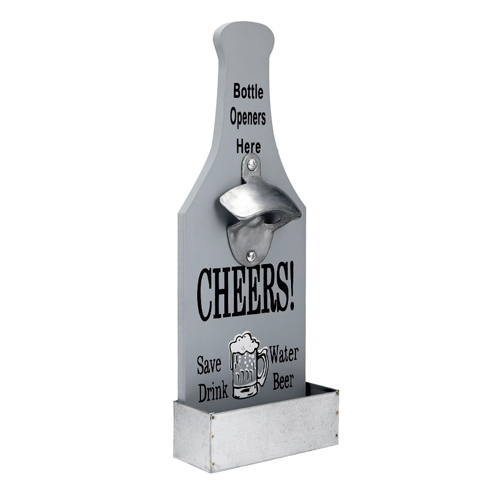 Kreative Bahre Flasche Öffner Holz Zauberstab Montiert Bar Hause Restaurant Zauberstab Dekoration Wein Küche Flasche Dosenöffner Jahrgang Stil: Blau grau