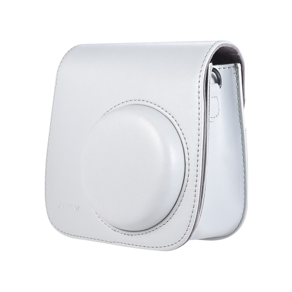 Andoer-funda para cámara instantánea de PU con correa para Fujifilm Instax Mini 8/+ 9/8 flamenco rosa/azul/blanco/verde: Smokey White