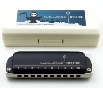 The Swan Harmonica 10 Hole Diatonic Blues Harp gaita de boca Mouth Organ Musical Instrument mouth harp: A key