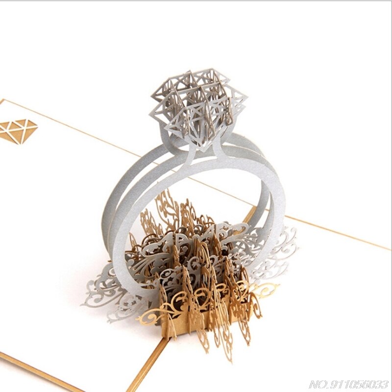 3D Pop Up Ring Wedding Invitation Card Birthday Christmas Mother's Day Gif N11 20