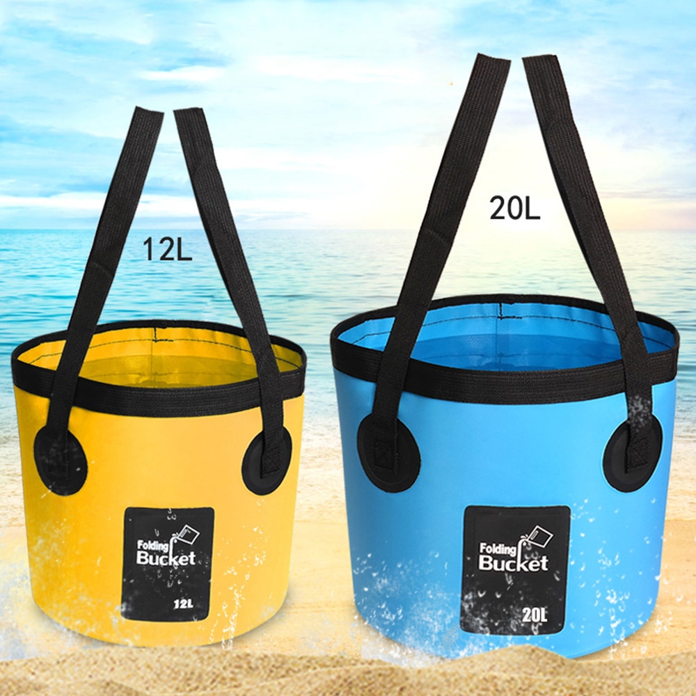 12L 20L Secchio Secchio Pieghevole Portatile Impermeabile sacchetto di Acqua Sacchetto di Acqua Contenitore di Stoccaggio Sacchetti Portante per La Pesca Campeggio trekking X89G