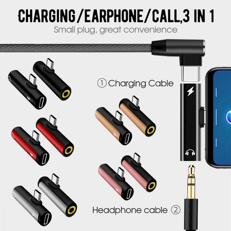 Adaptador Universal de auriculares tipo C, convertidor de carga de cargador de auriculares para Huawei y Xiaomi, accesorios de teléfono inteligente, 3,5mm