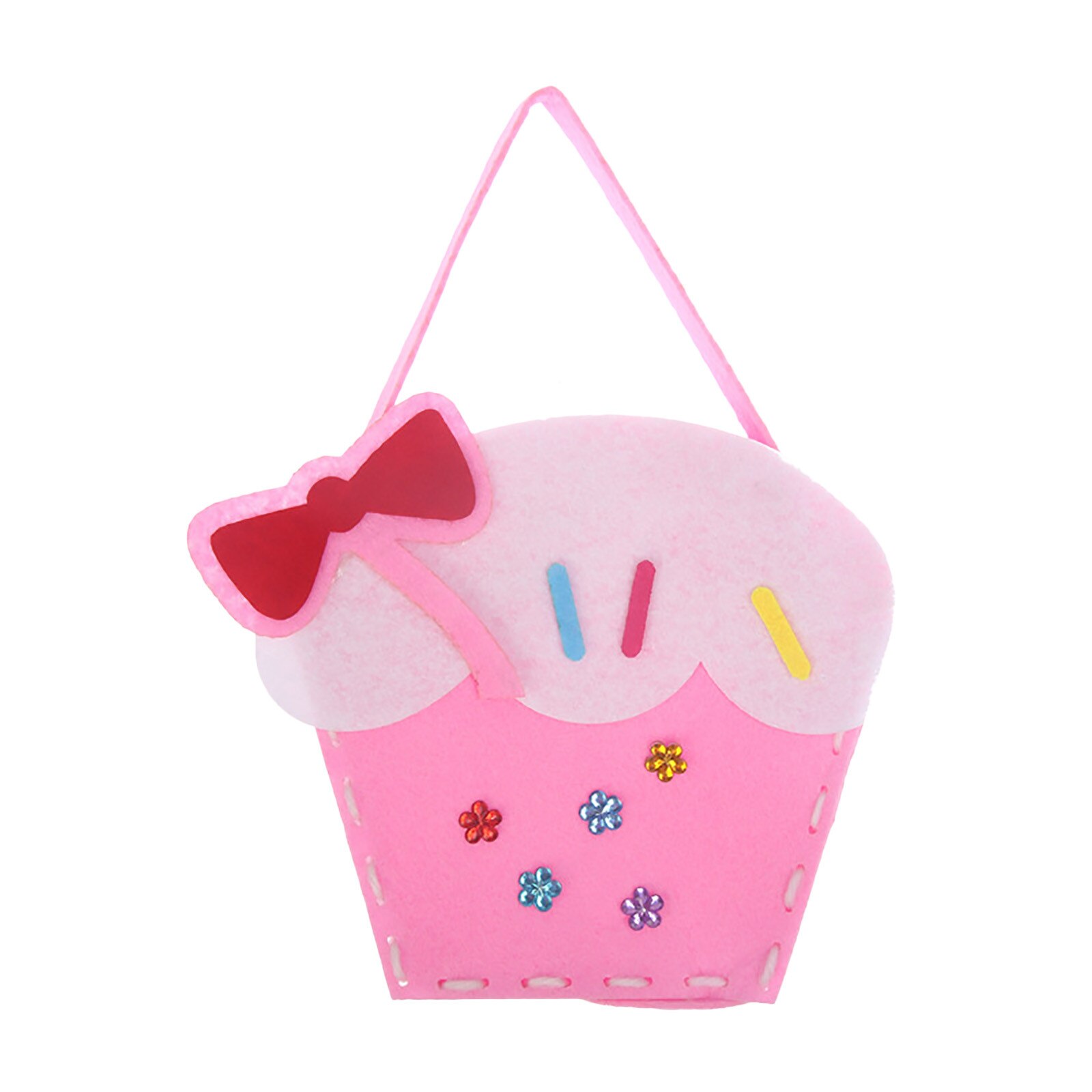 De costura para manualidades Diy fieltros bolso Kit de de dulces de Navidad bolsas de los niños de juguetes niñas Diy colección bolso artesanía: Plata
