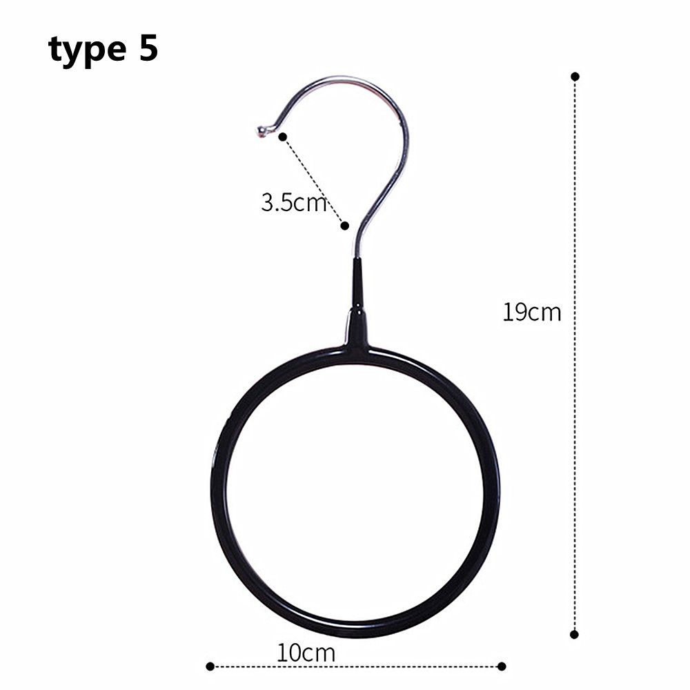 Mini cintre rond ovale en plastique, 1 pièce, créative, noir/blanc/Transparent, 1/2 couches, écharpe, cintre antidérapant,: black-type 5