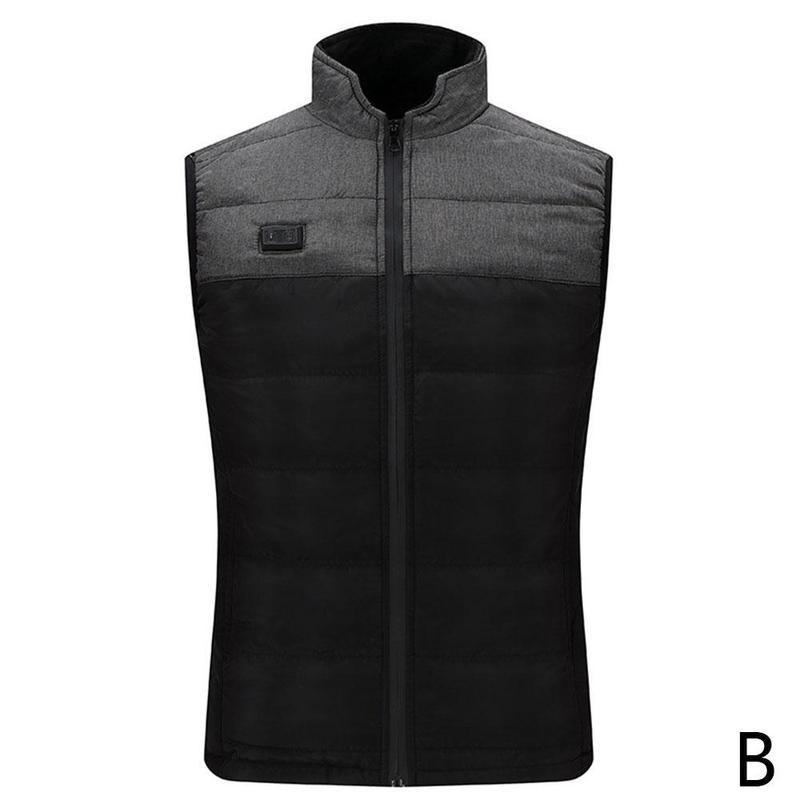 4 Areas Heated Vest Jacket USB Men Winter Smart Heating Sport Cotton Warm Women Sleevless Unisex Outdoor Vest Vest Jacket U2C8: Gray / XL