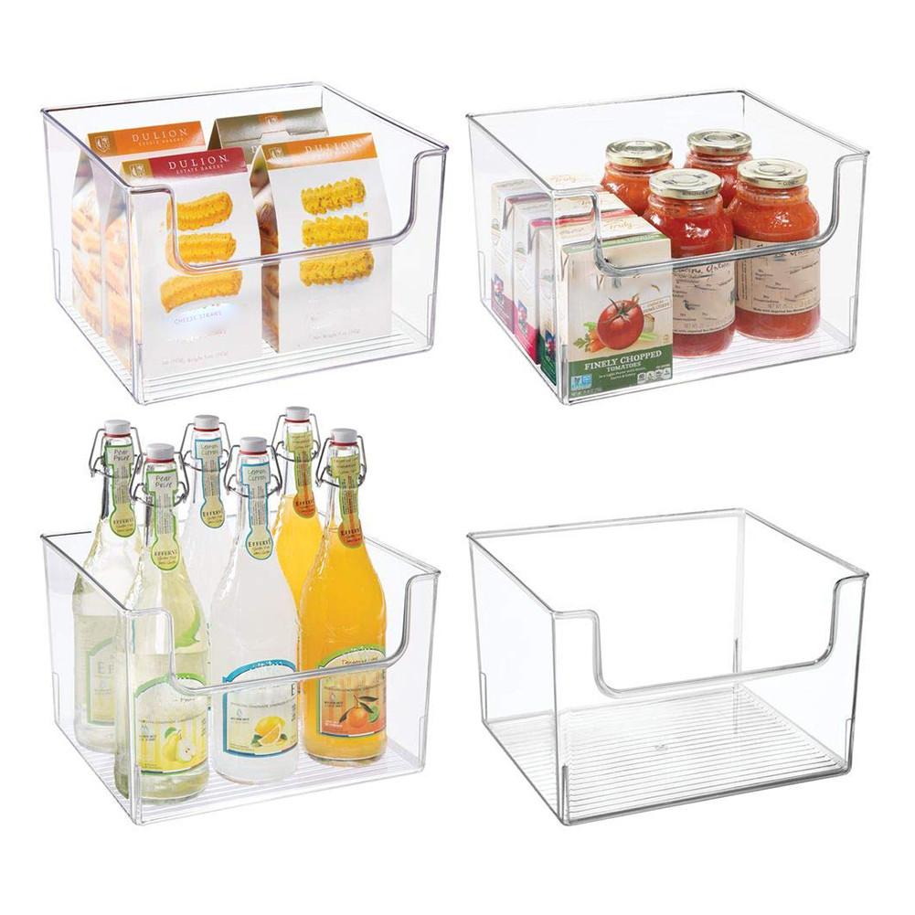 Multi Kitchen Fridge Freezer Space Saver Organizer Home Food Transparent Plastic Organizer Container Refrigerator Storage Boxes