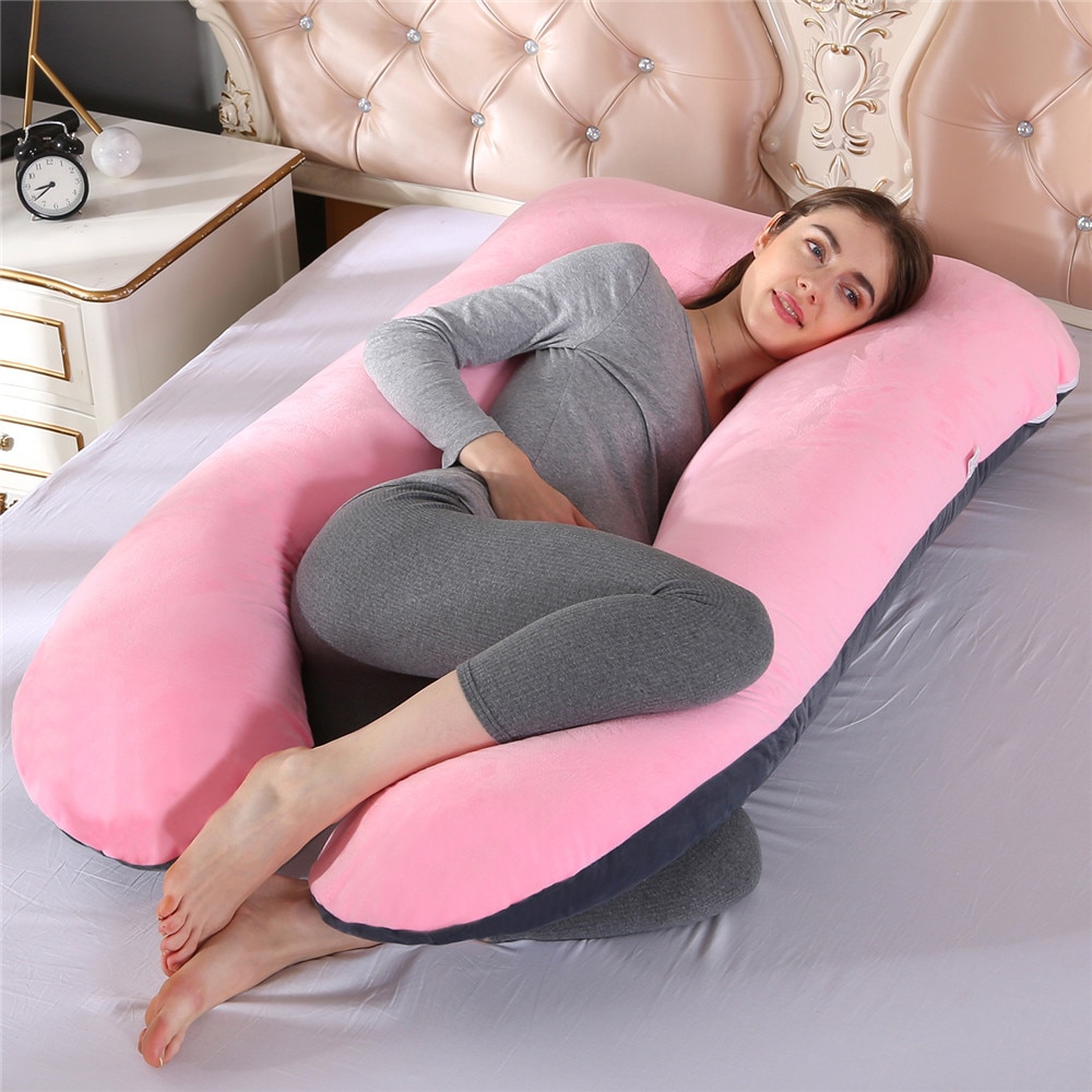 Pregnant Pillow Women Body 100% Cotton U Shape Maternity Pillows Pregnancy Side Sleepers Pillow for Pregnant Women