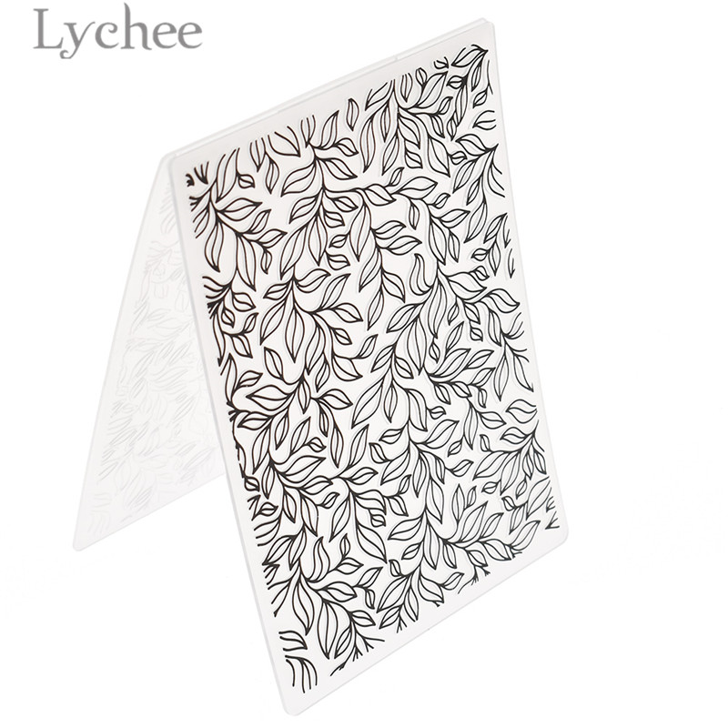 Lychee Leven Bladeren Dot Huis Gebogen Plastic Embossing Map Voor Scrapbooking Diy Album Plastic Sjabloon Stempel Kaart Maken