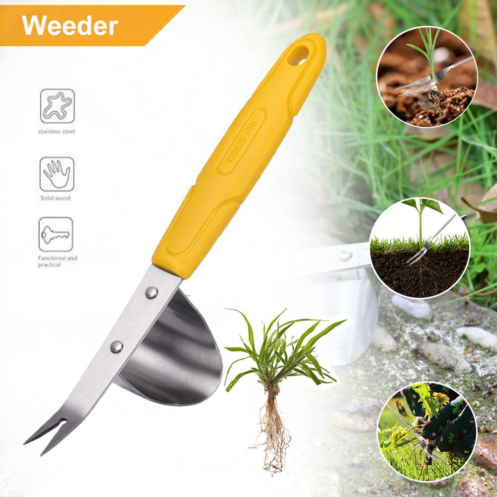 Garden Hand Weeder Stainless Steel Gardening Tool for Weeding Non-slip Plastic Handle