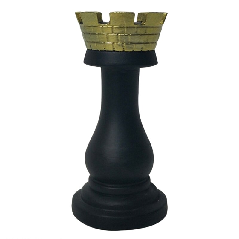 Resin Chess Pieces Board Games Parts International Chess Figurines Retro Home Decor Simple Modern Chessmen Ornaments: Black Chariot