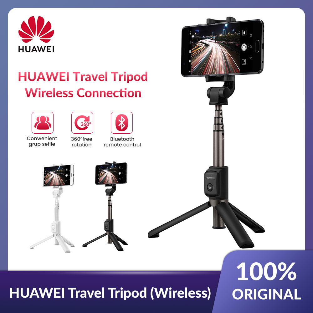 HUAWEI perche à Selfie Bluetooth sans fil AF15 trépied télécommande Portable monopode pour téléphone iOS/Xiaomi Le trépied Huawei prend en charge la télécommande, le support de trépied pour téléphone portable, le bâton