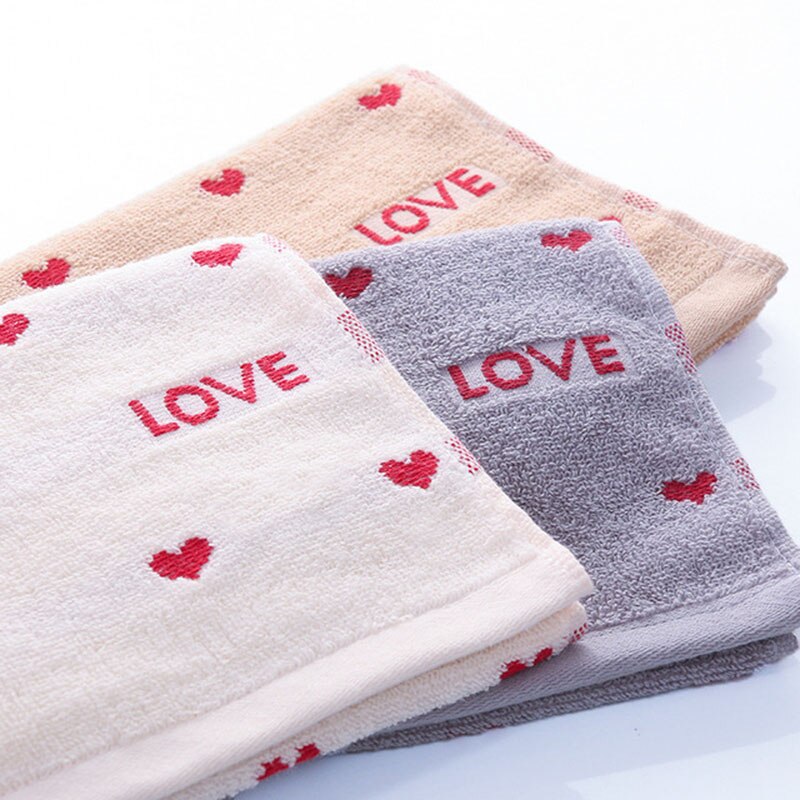 Cotton Red Heart Pattern Face Towel Bath Towels Soft Absorbent Material Cloth for Couple Adult Clean Product Home Textile