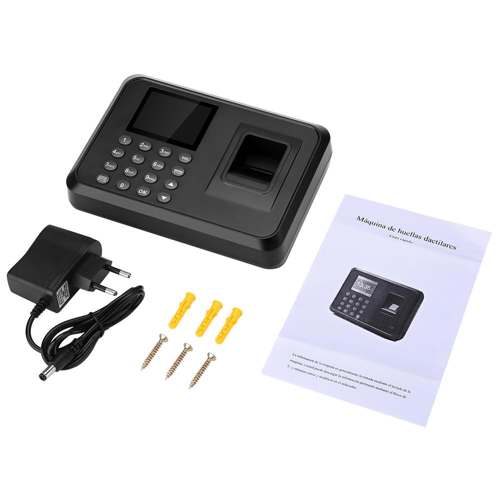 Biometric Fingerprint Time Attendance System Clock Recorder LCD Scree Employee Recognition Recording Device Electronic Machine