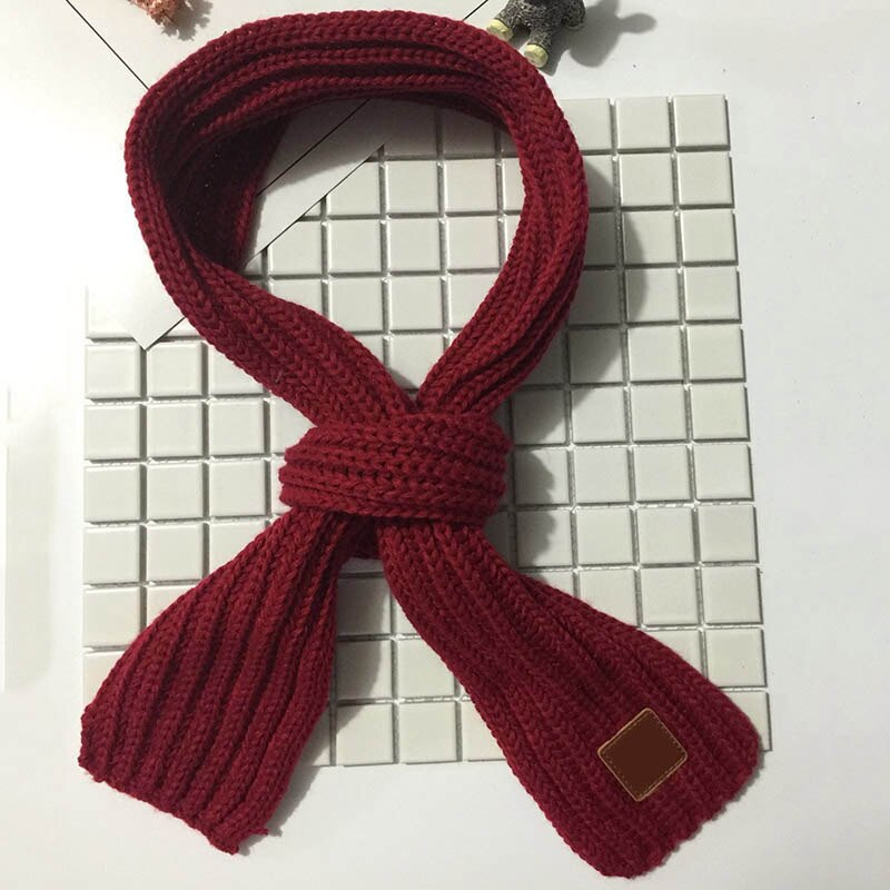 Foulard bébé, mignon, écharpe, pour cou, couleur unie, pour garçons et filles: wine red
