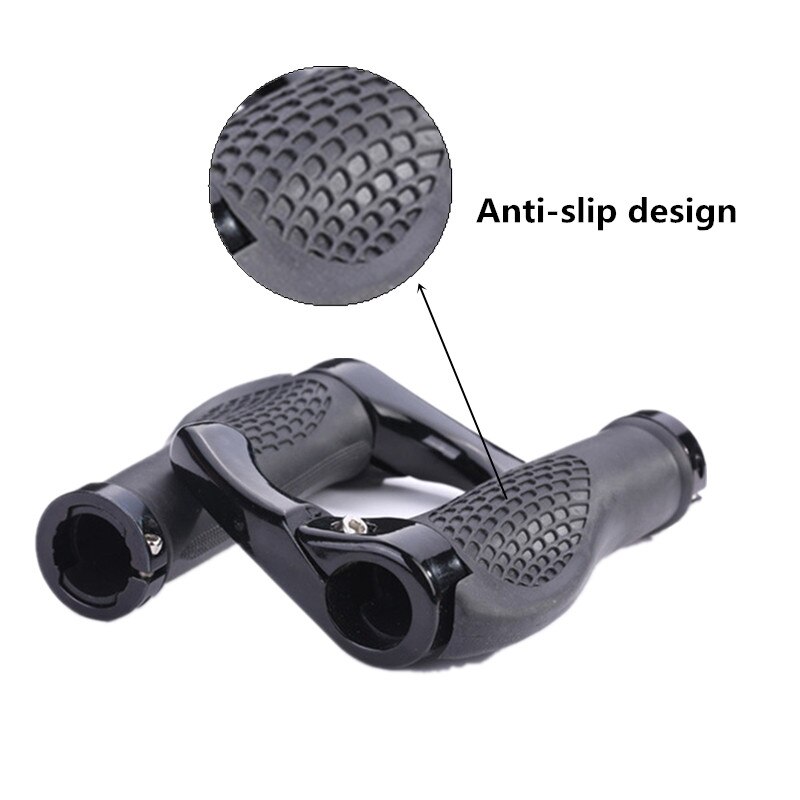 Cycling Handle Grip Bar End Durable Anti-slip Rubber Aluminum Alloy MTB Mountain Road Bike Bicycle lock-on Handlebar Cover