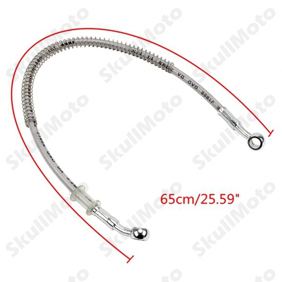 Kit de manguera de freno de motocross para motocicleta, tubería de aceite, línea trenzada, acero inoxidable reforzado hidráulico, ajuste trenzado, ATV Pit Bike: 65cm