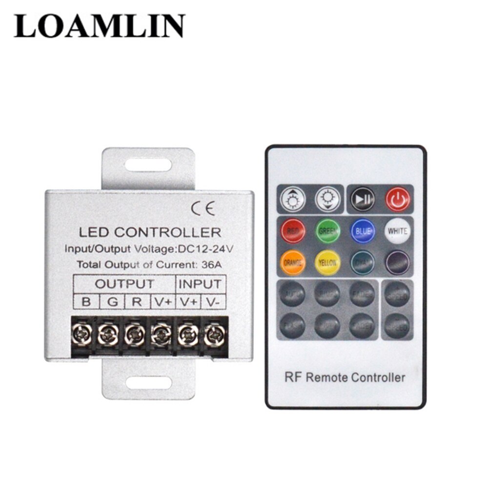 RF Remote RGB Led Controller 36A 360W DC12-24V 20keys Remote Controller for 3528 5050 RGB LED Strip Lights