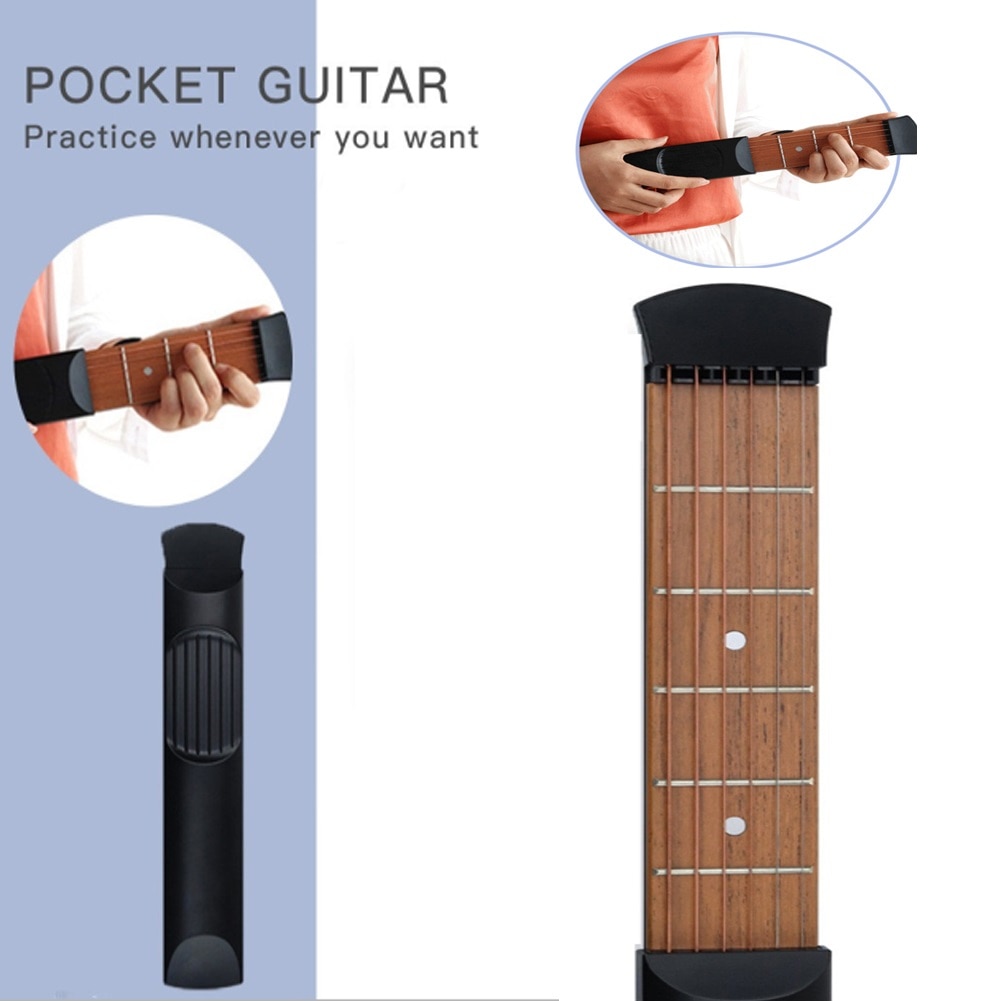 Pocket guitar øvelsesværktøj bærbar akkord træner guitar finger øvelse og akkorder praksis værktøj