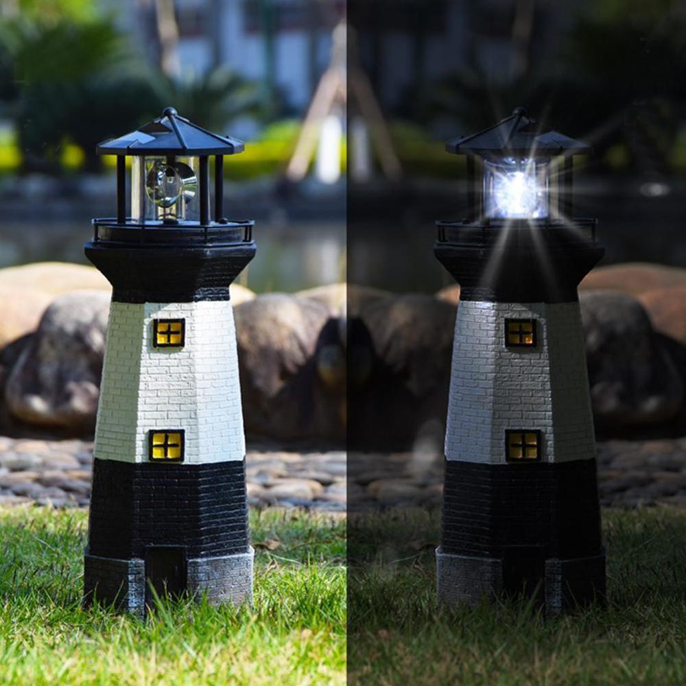 1x Lighthouse Lamp Solar Powered Decorative Light For Yard Patio Decoration Lawn Path Garden V0Z8