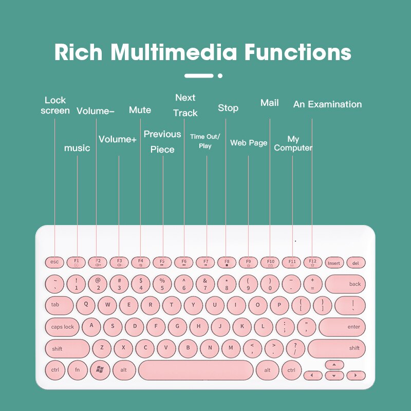 Pink Keyboards With Mouse Wireless Keyboard For Teclado PC Computer Laptop Desktop Tablet Gamer Cute Ergonomic Keyboards Set