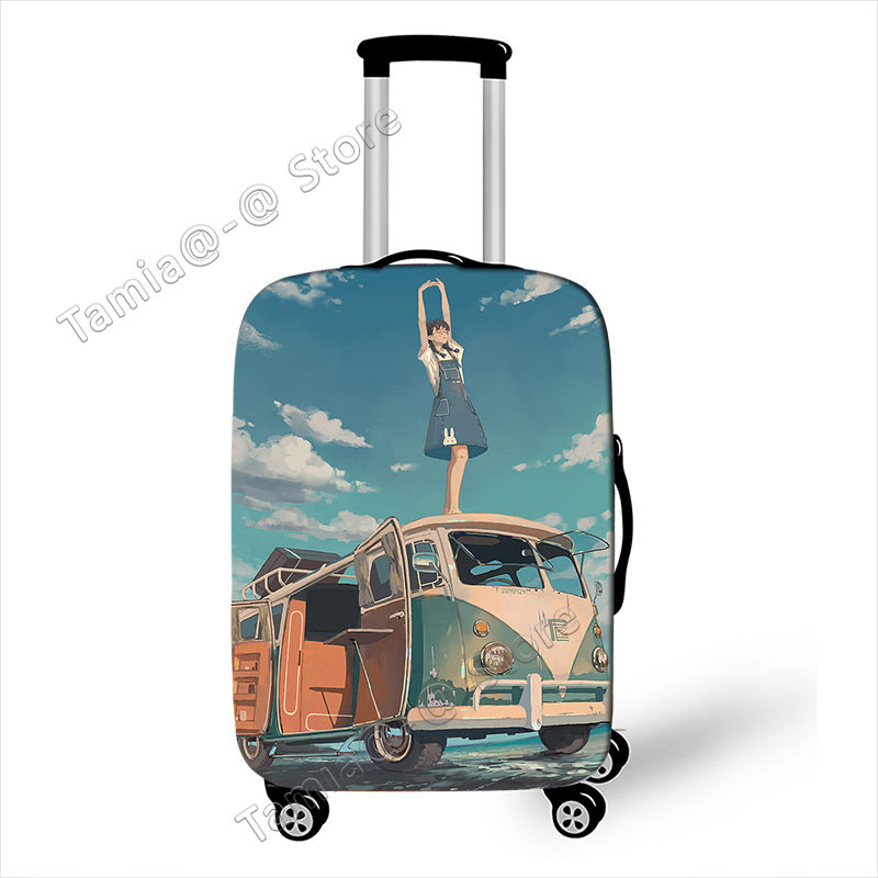 Capa protetora para mala de viagem de carro, acessórios de viagem, capa elástica contra poeira para bagagem, aplicável a mala de 18 ''-32'': M / ROXO