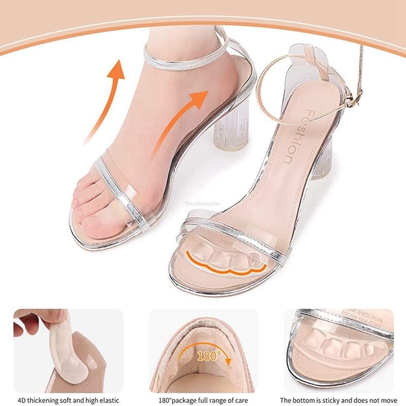 Almohadillas para zapatos de tacón alto, almohadillas antideslizantes para sandalias, pies antidesgaste, protectores de talón de silicona para zapatos de mujer, protector de talón