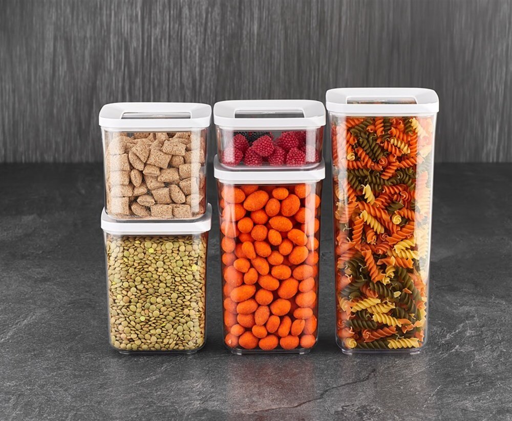 Boîte de Rangement de garde-manger de Cuisine de sans BPA, couvercle sous vide, récipient pour aliments frais, pâtes, légumes, thé, Rangement de Cuisine