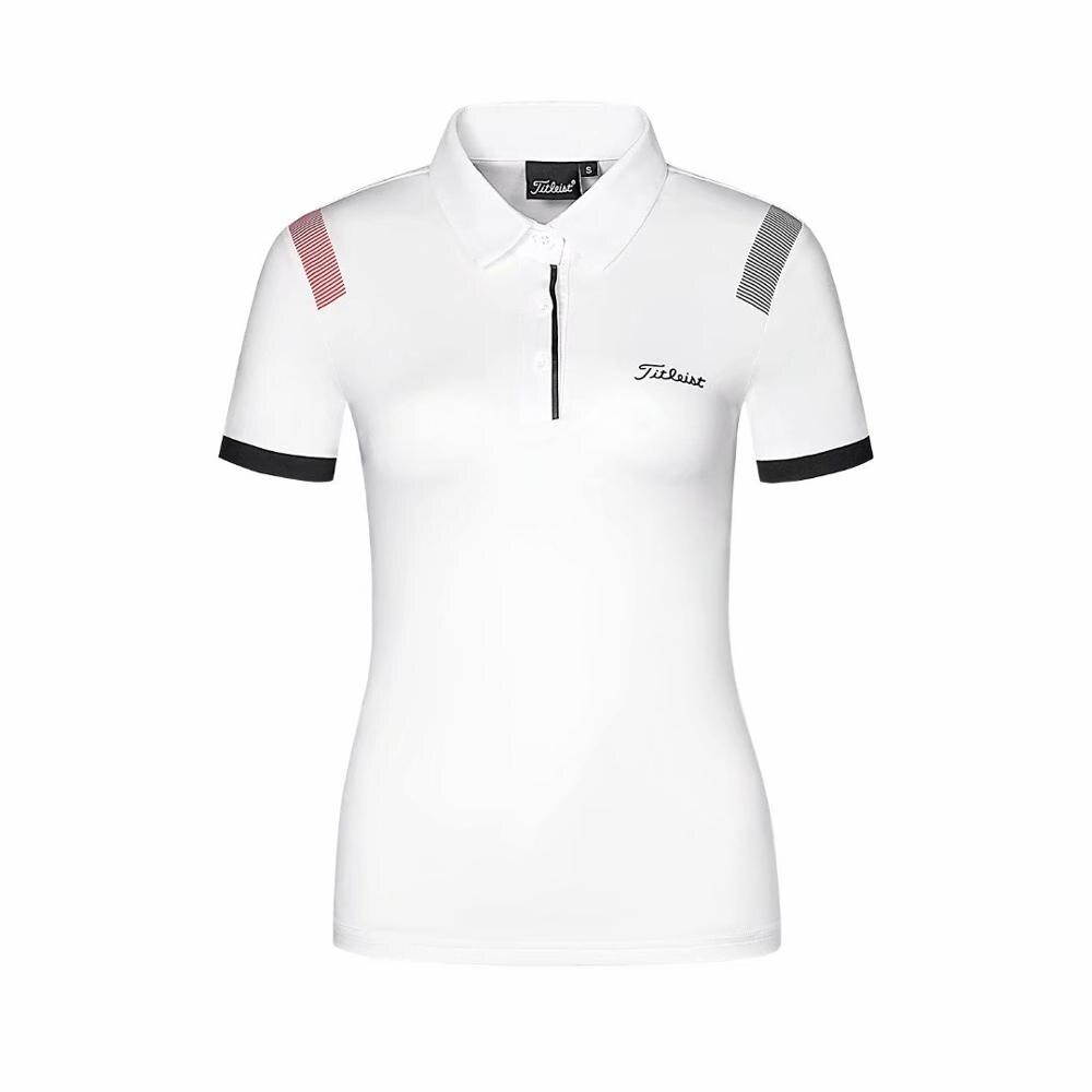 Golfbeklædning kvinders forår og sommer kortærmet t-shirt hurtigtørrende åndbar golfbeklædning golfbeklædning: Hvid / Xxl