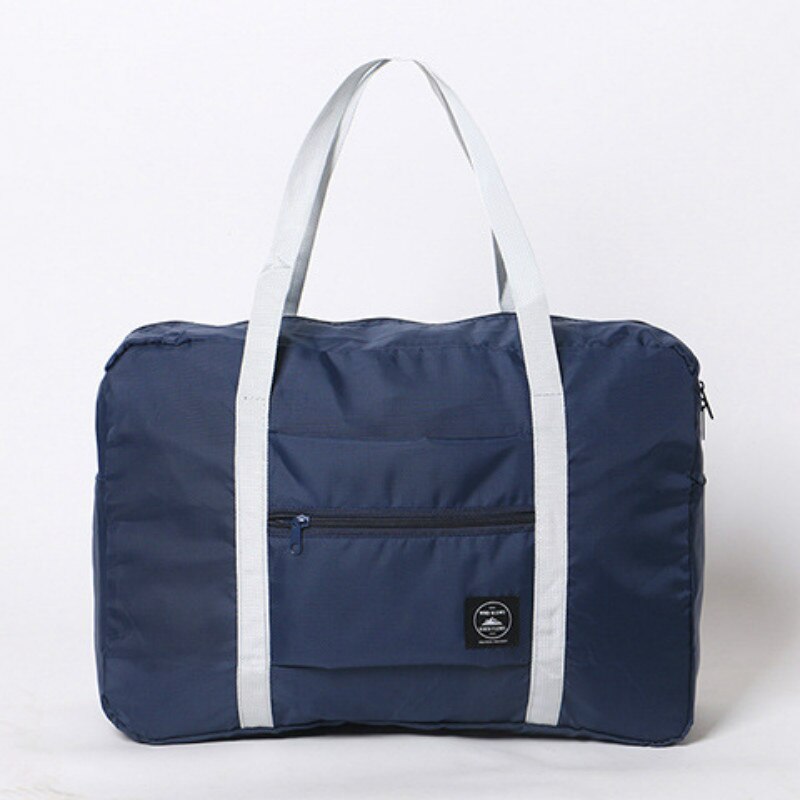 Waterdichte Opvouwbare Nylon Bagage Tas Unisex Casual Schoudertassen Kleine Licht Handtas Draagbare Trip Hand Reistas Met Hang: Dk blue