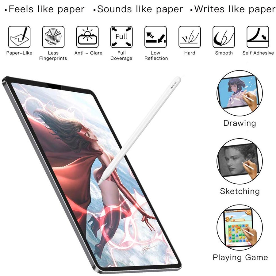 Papier Als Screen Protector Voor Ipad Pro 12.9 Inch Matte Pet Anti-Glare Schilderen Film Voor Apple A2229 a2069 A2232 A2233