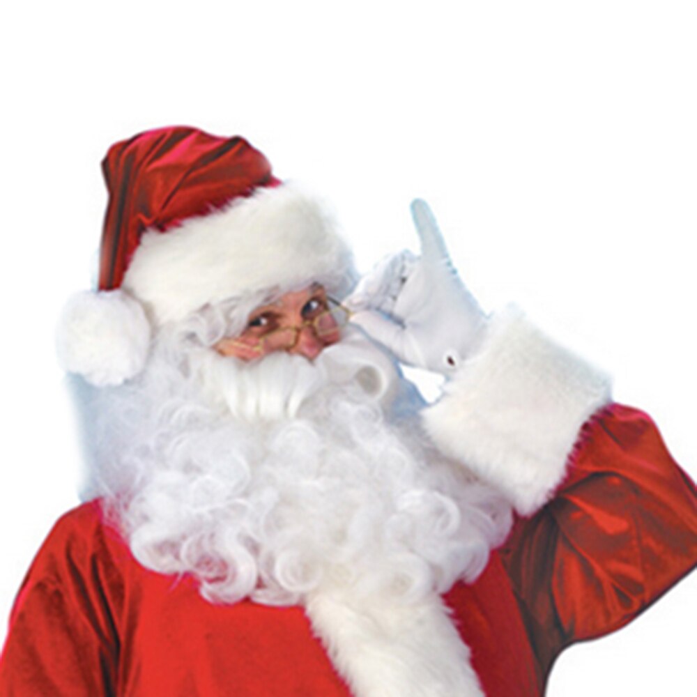 Costume père noël noël joue grande taille adulte homme scène performance robe de noël avec barbe chapeau ceinture