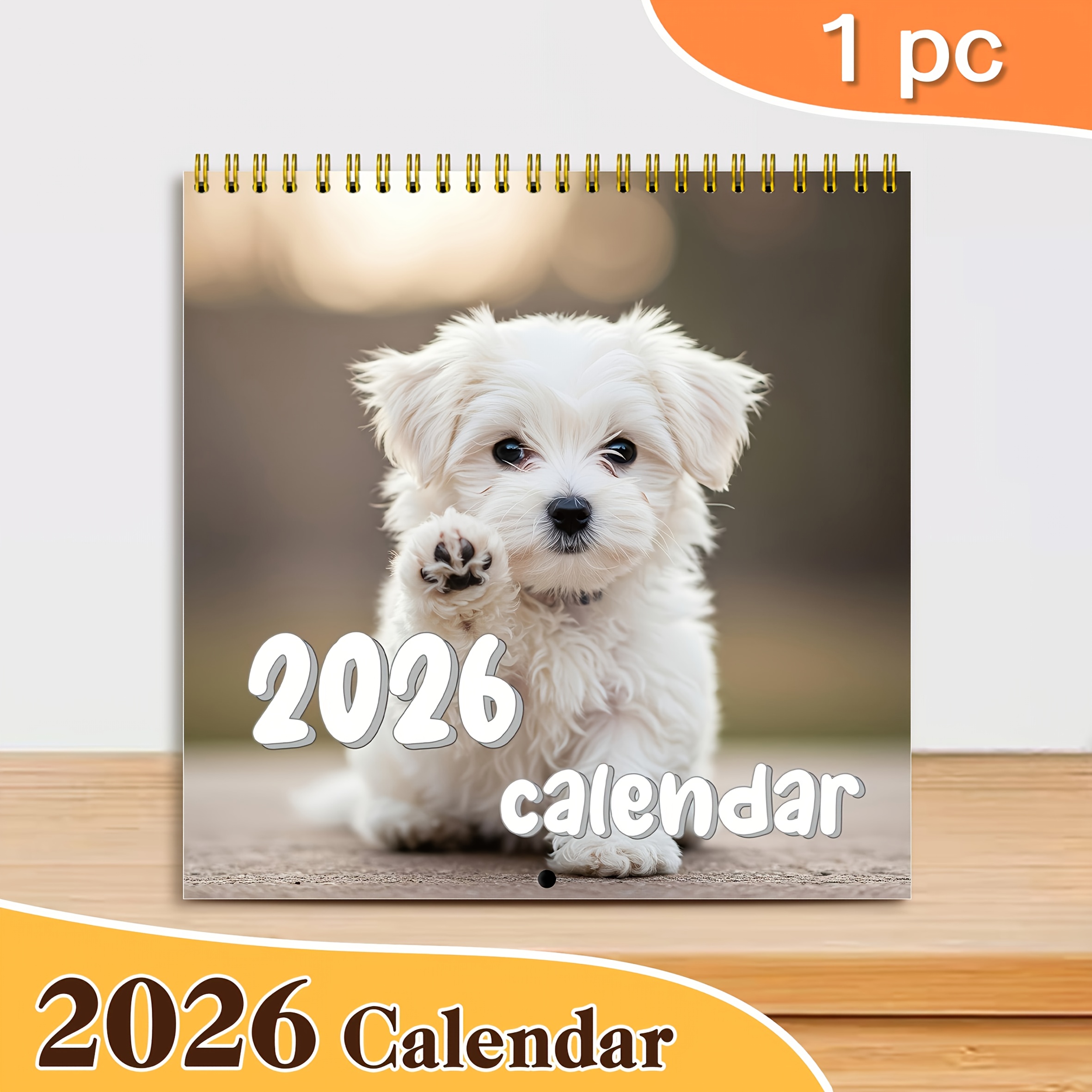 Cute Dog Illustration Calendar - Monthly & Daily Planner with Adorable Puppy , Portable Time Organizer for Home & Off