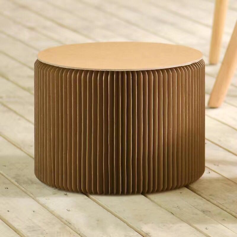 , tabouret en papier pliant multifonctionnel, tabouret rond portable, tabouret en papier sans prendre de place: brown