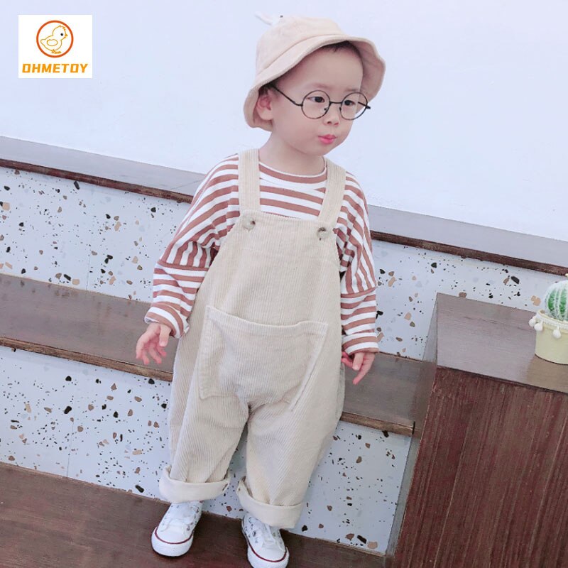Kids Overalls Jarretel Broek Jongen Meisje Peuter Kinderen Casual Corduroy Bib Broek Effen Uitloper Voor 12M-5T