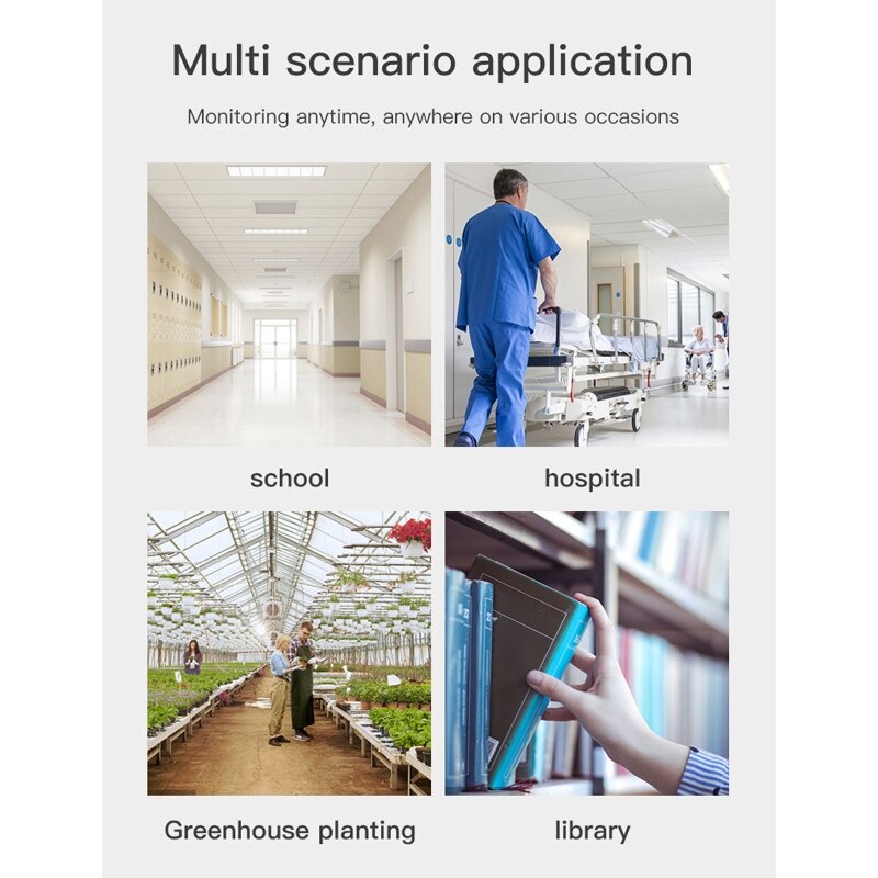 Air Monitor LED Display 3-in-1 Air Pollution Carbon Dioxide Detector Temperature &amp; Humidity Meter for Household