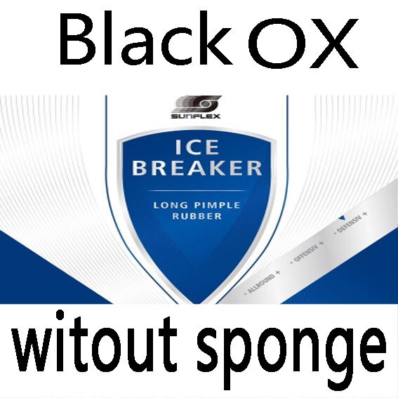 SUNFLEX ICEBREAKER Long pips-out table tennis / pingpong rubber with sponge Rubber Without Sponge with sponge: Black OX