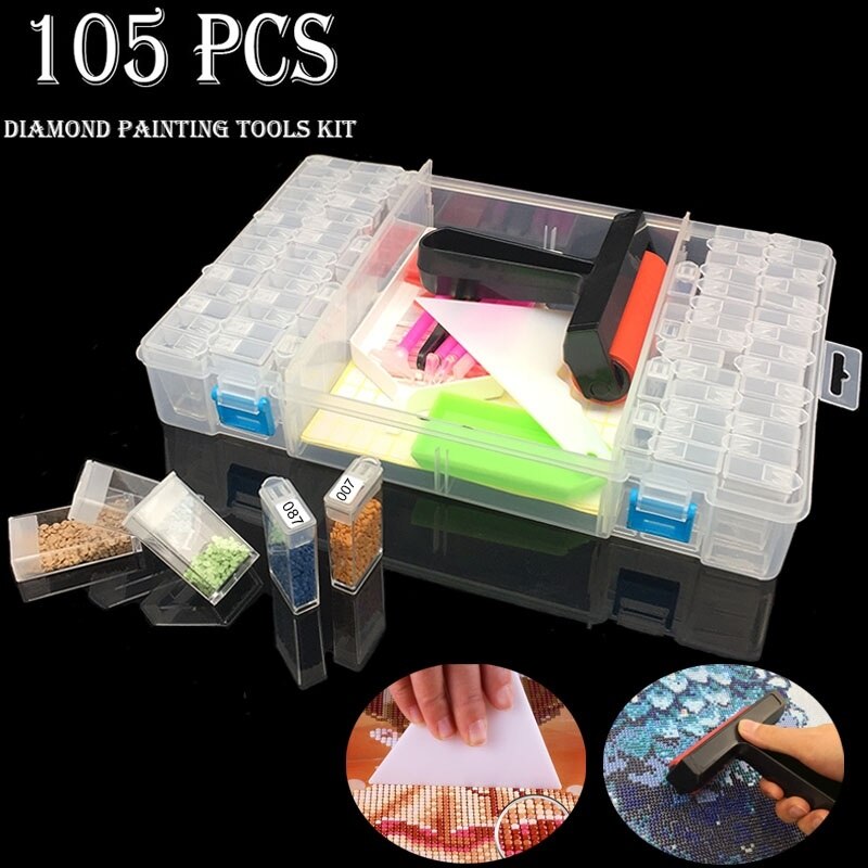 5D diamond painting tools kit for diamond embroidery accessories art supplies storage: Box With Tools