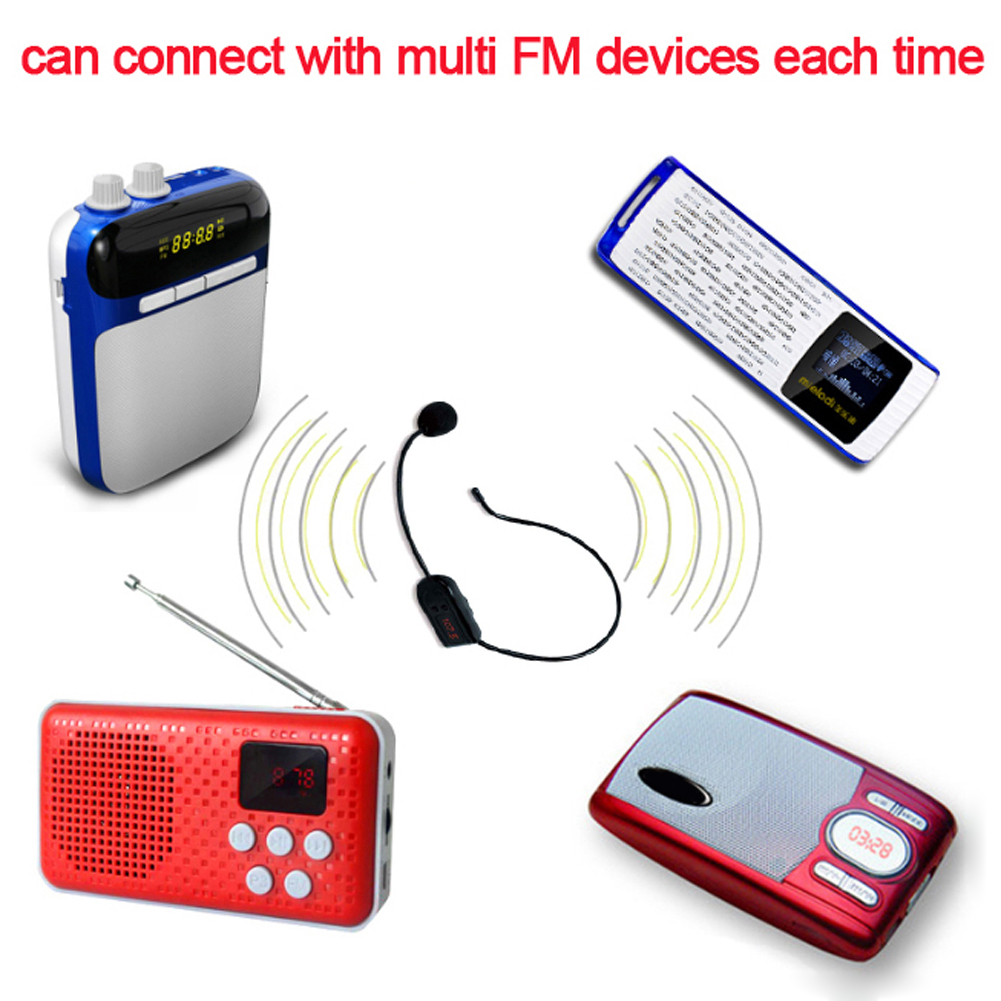 FM Wireless Microphone Headset Megaphone Radio Mic Portable For Loudspeaker/ Teaching/Tour Guide/ Sales /Meetings