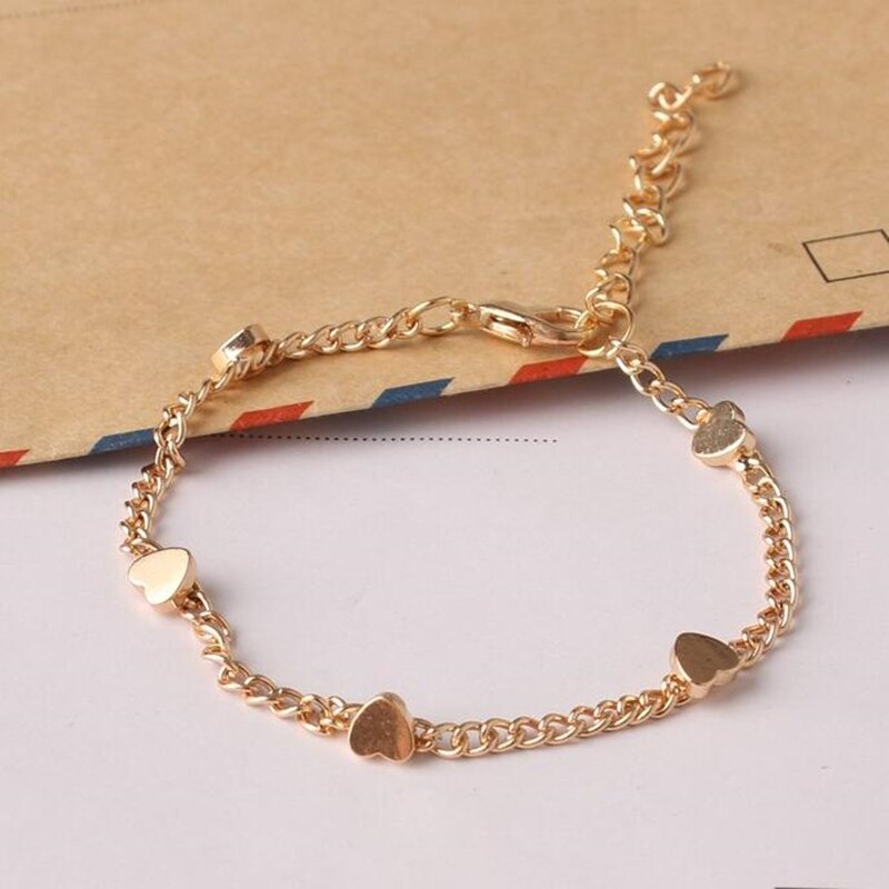 nouveaux accessoires de chauds simple mignon or coeur bracelet femmes pas cher étoile pendentif breloque chaîne Bracelets