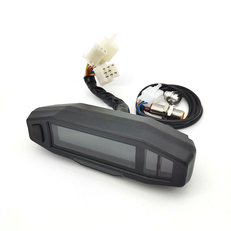 Motorcycle Mini LCD Speedometer Digital Odometer Gauge Carburetor Meter Motorcycle Oeter w/ Sensor