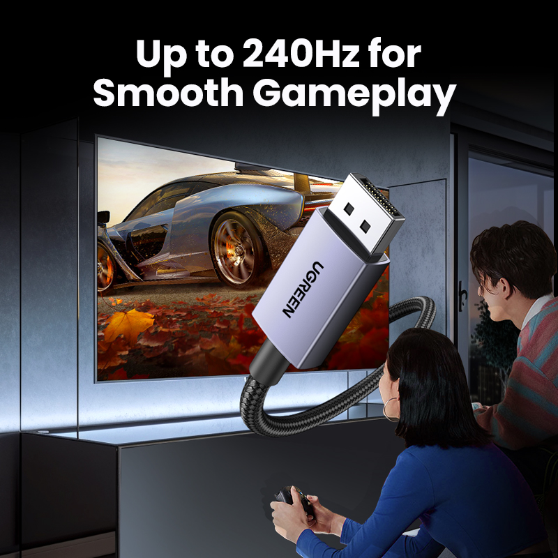 UGREEN-Cable Displayport de 16K DP2.1, 8K, 4K, 144hz, Cable de vídeo y Audio para Xiaomi, TV Box, PC, ordenador portátil, Monitor de juego, DP